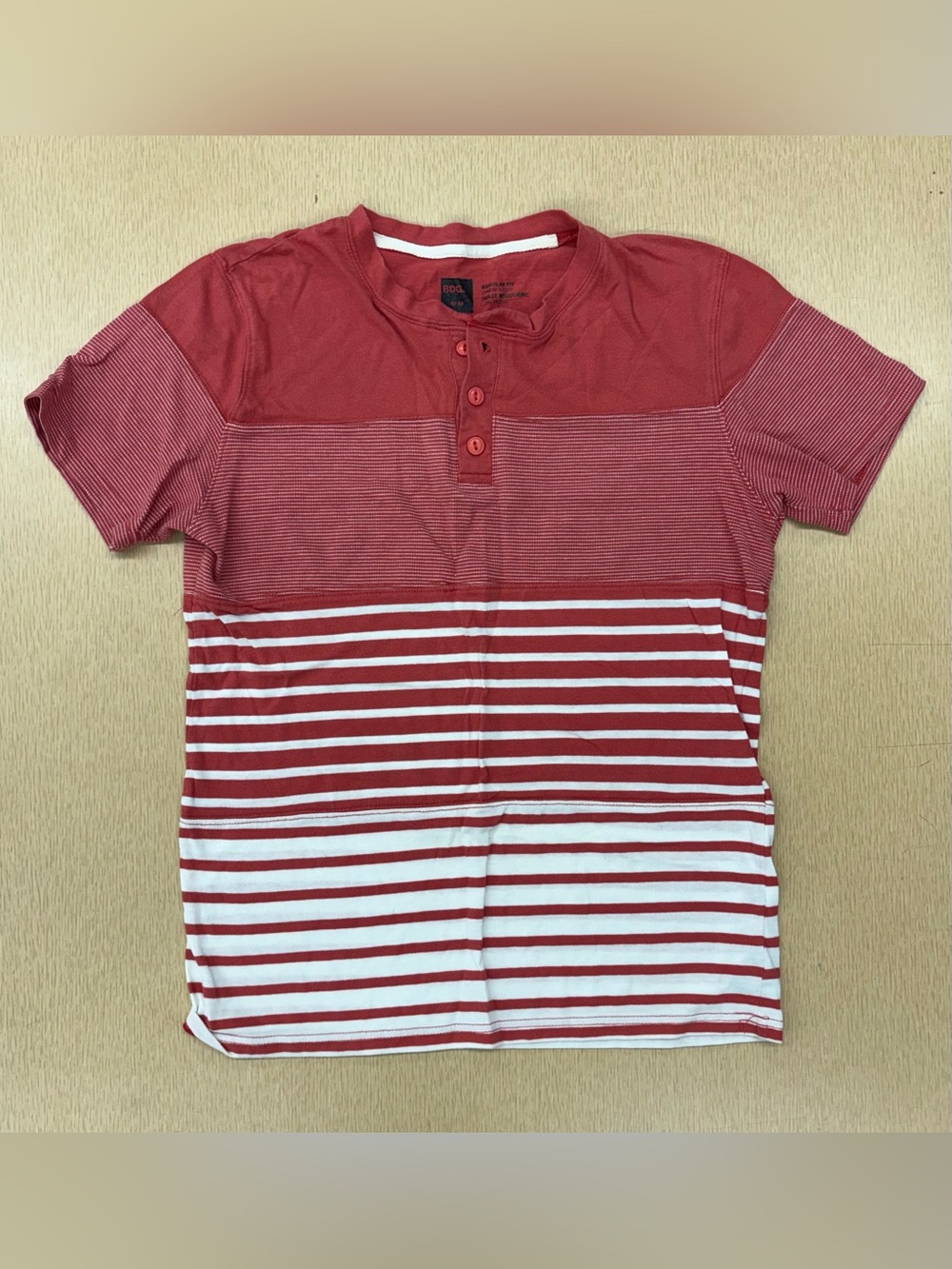 BDG Urban Outfitters short sleeve striped henley